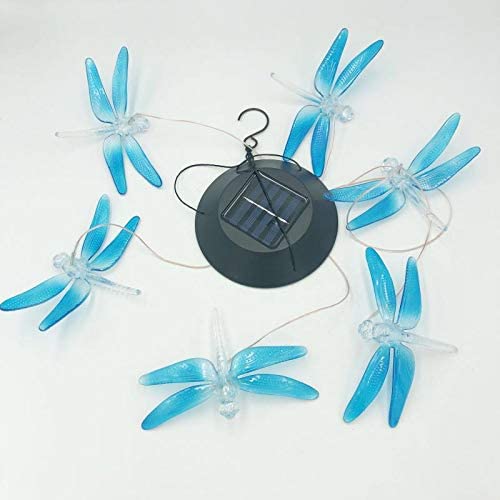 A0043 Blue Dragonfly Solar Wind Chime LingBusiness